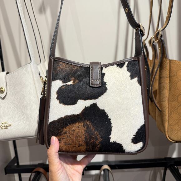 Best price ‼️Coach Hadley Mini Crossbody Bag Cow Print And Tassel CCE14 - Picture 3 of 16